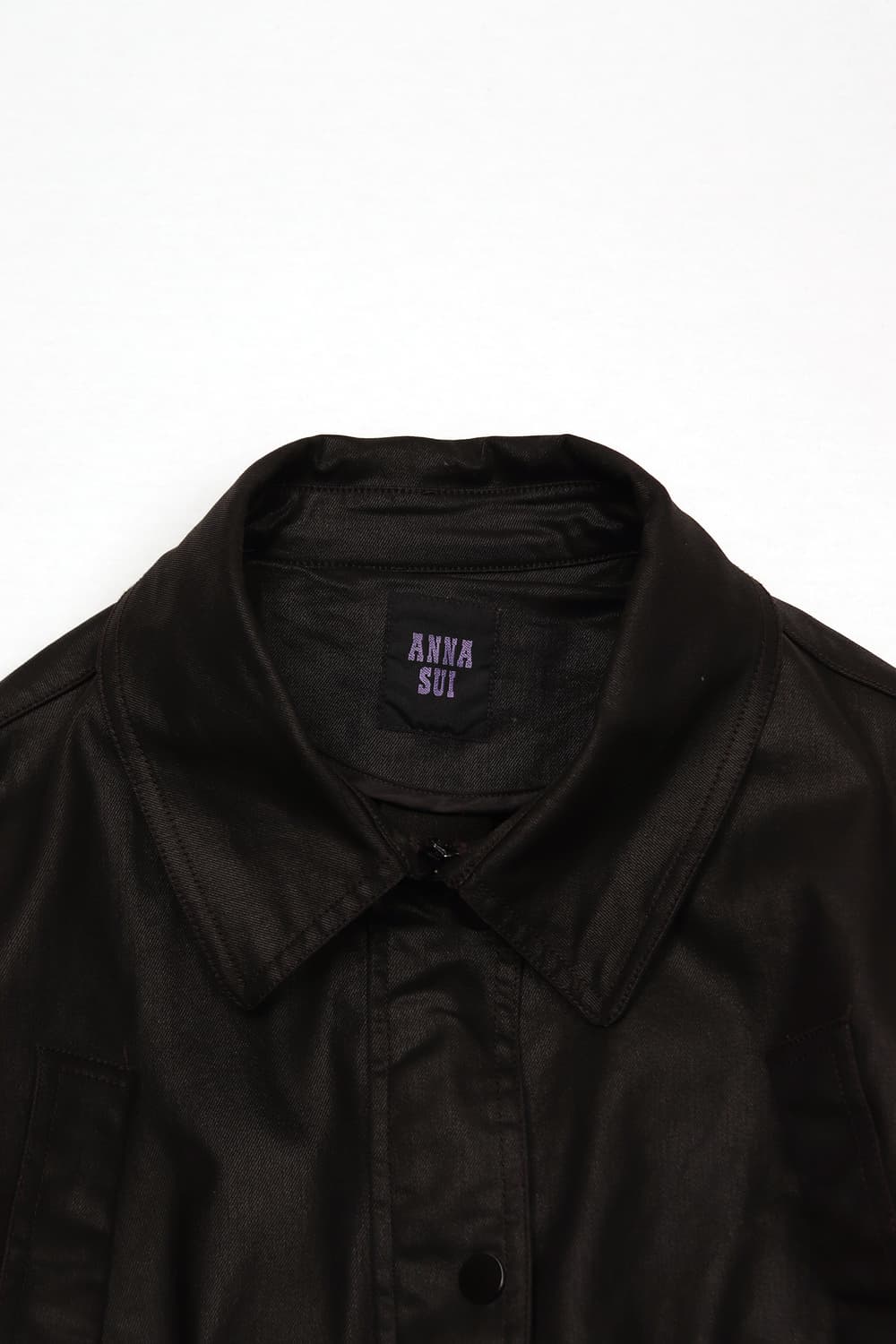 ANNA SUI 블랙 코팅 데님 코트 women 90/66 상품이미지3