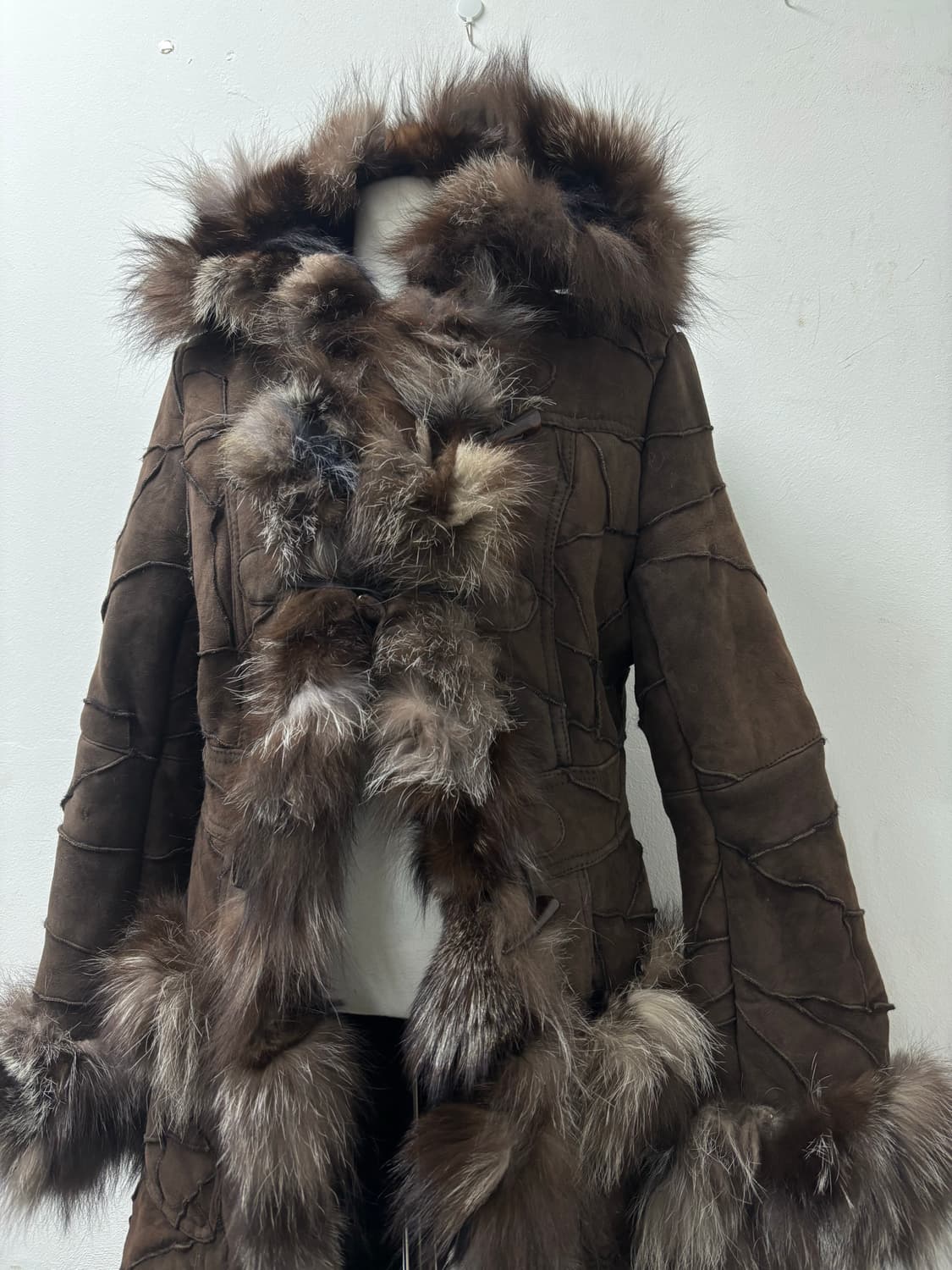 “PD&PD”00‘s Rough Brown Leather Fur Trim 상품이미지7