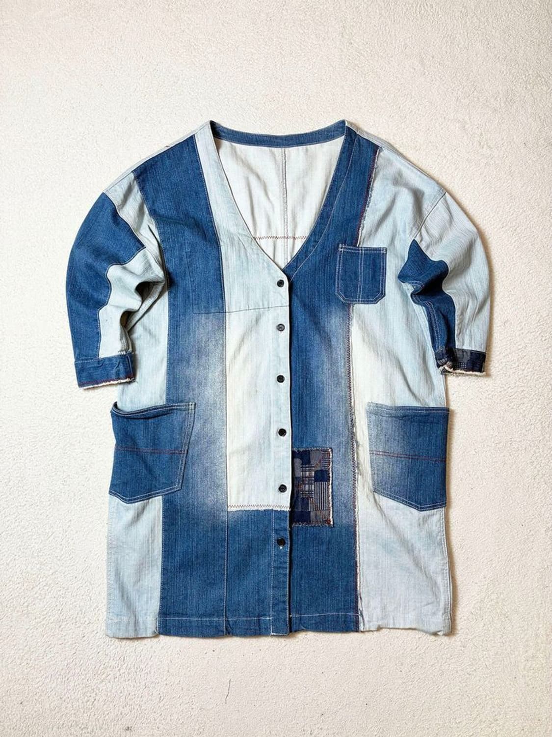 Selected 피그먼트 데님 패치 워크 코트 PN7207 상품이미지1