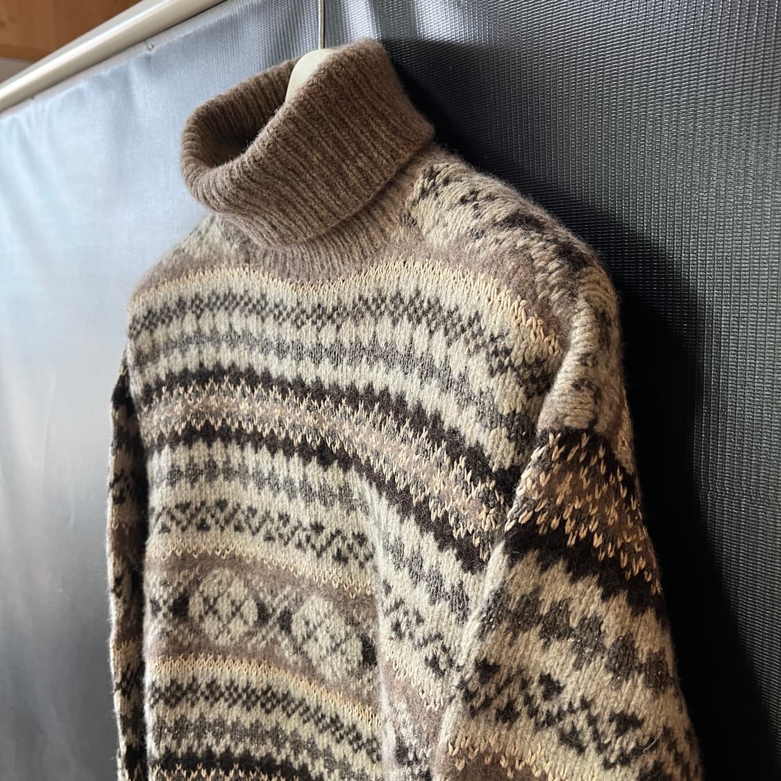 폴로 핸드니트 울 실크 린넨 터틀넥 페어아일 상품이미지3