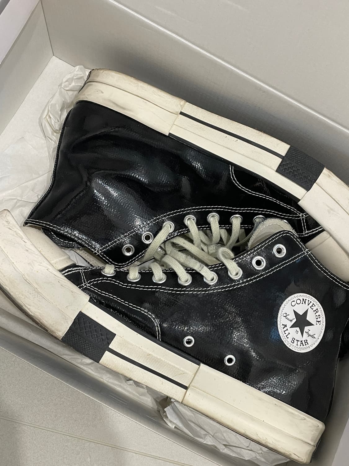 [300]컨버스 x 다크쉐도우 터보다크 척 70 하이 블랙 래커드 데님 상품이미지1