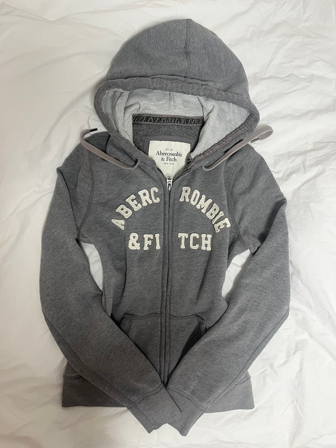 아베크롬비 y2k 딱붙핏 슬림 그레이 후드집업 후집 상품이미지1