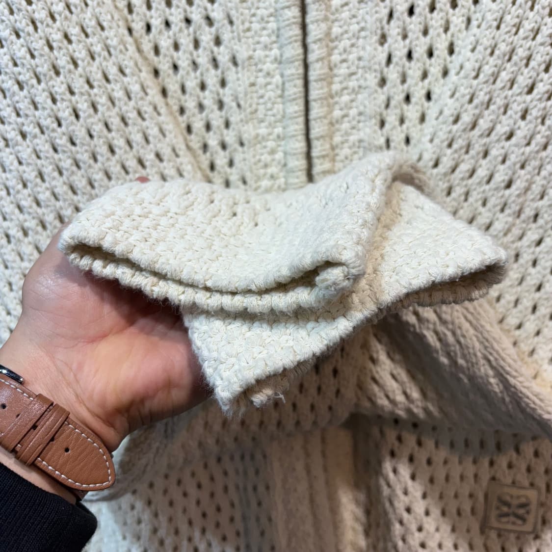 [L] SATUR 새터 그물 후드 니트 상품이미지5