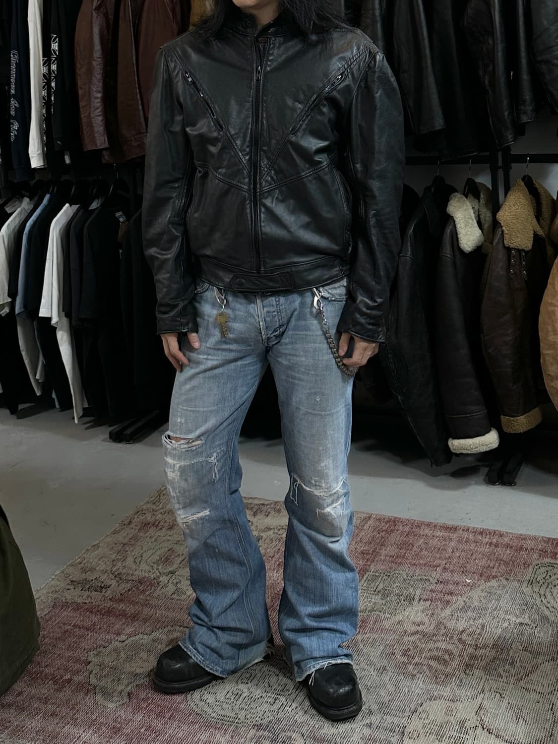 80's 브룩스 레더 모터사이클 레더 자켓 빈티지 레더 자켓 상품이미지10