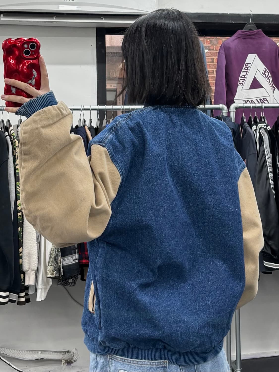 Three Rivers 데님 바시티 자켓  상품이미지4