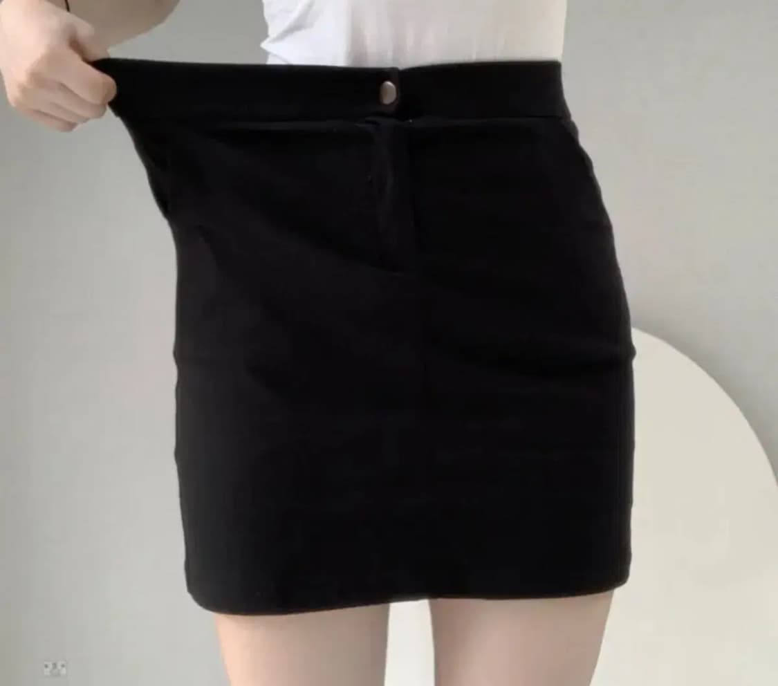 블랙 스판 미니 스커트 상품이미지1