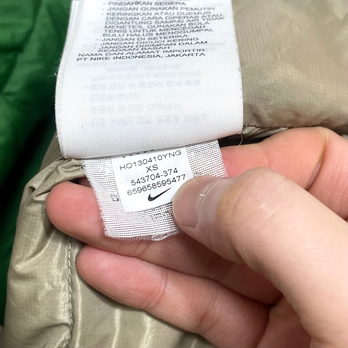 나이키 스우시로고 그린 구스다운 패딩점퍼 여성XS 상품이미지9