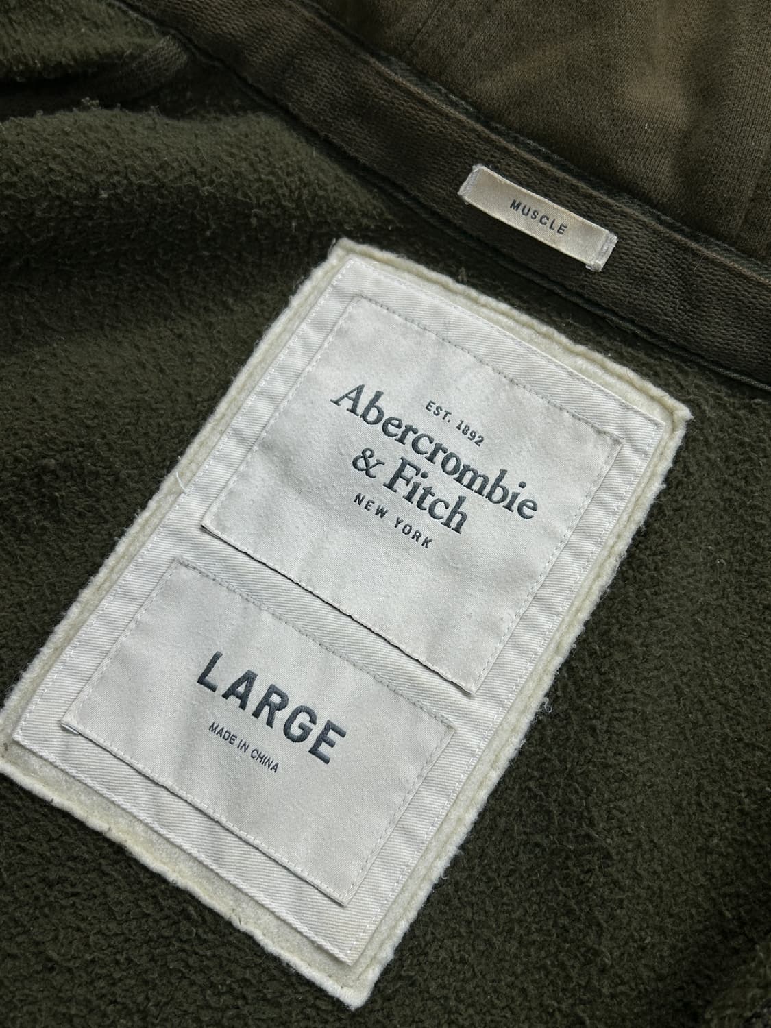 아베크롬비 빈티지 카키 후드집업 L  상품이미지8