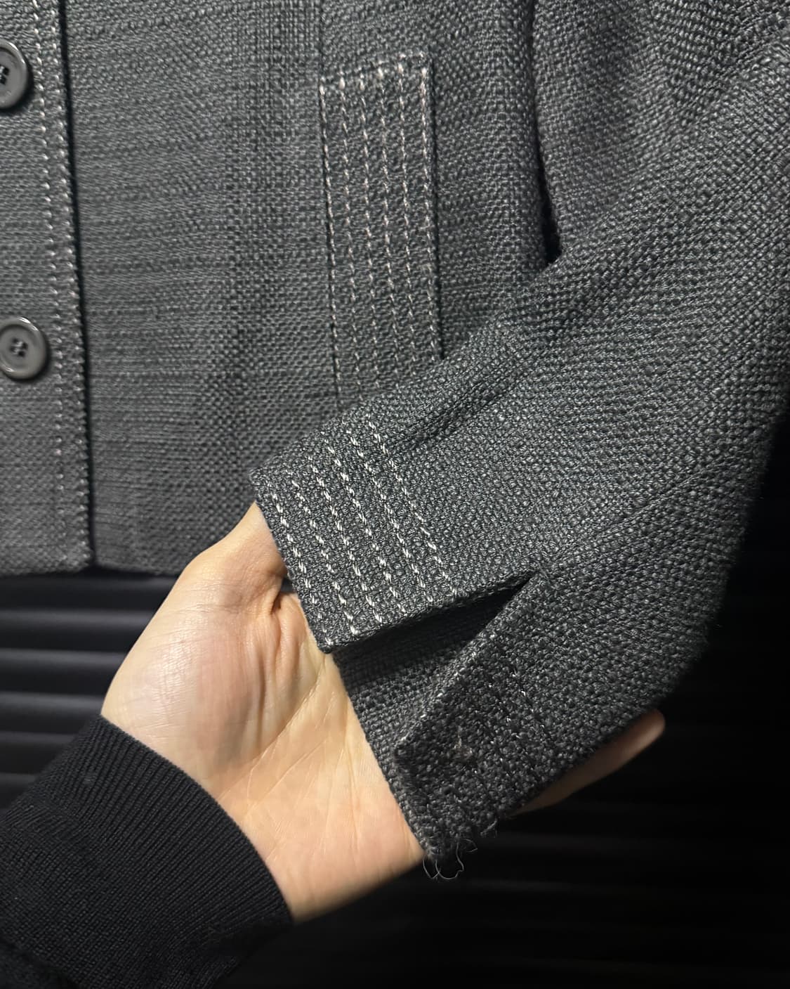 VINGT TROIS 울 트위드 단추 일본 빈티지 싱글 숏코트 크롭 자켓 상품이미지4