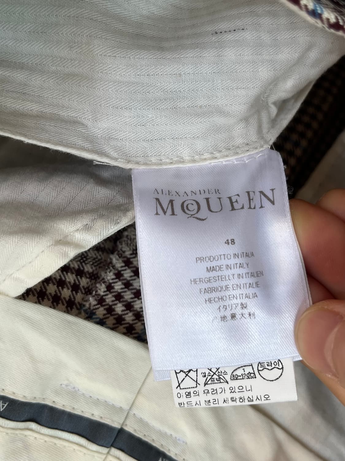 Alexander McQueen 체크패턴 슬랙스 48 상품이미지6