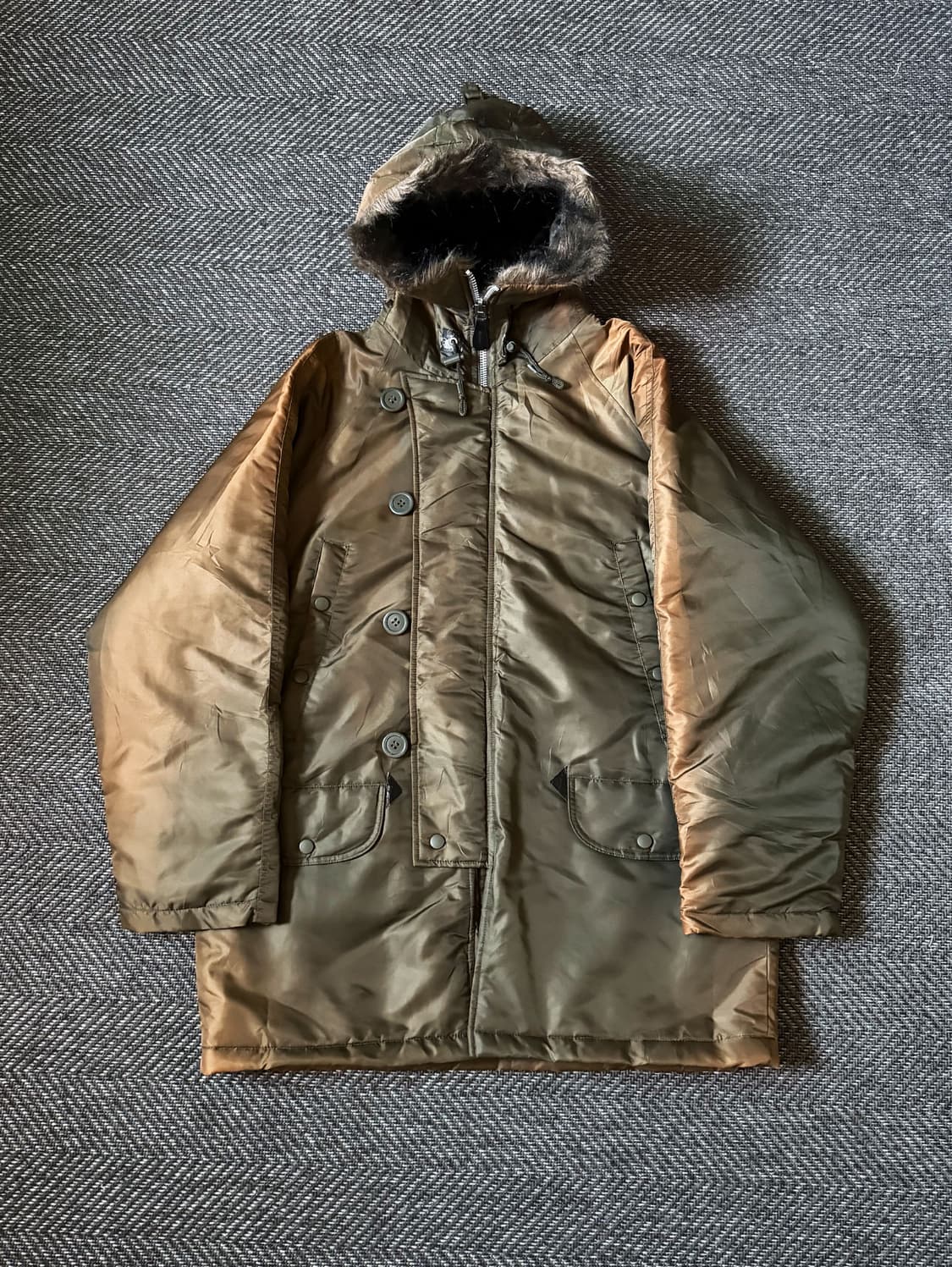 90s VIRGIN VOYAGE 선페이드 N3-B 밀리터리 파카(105) 상품이미지1