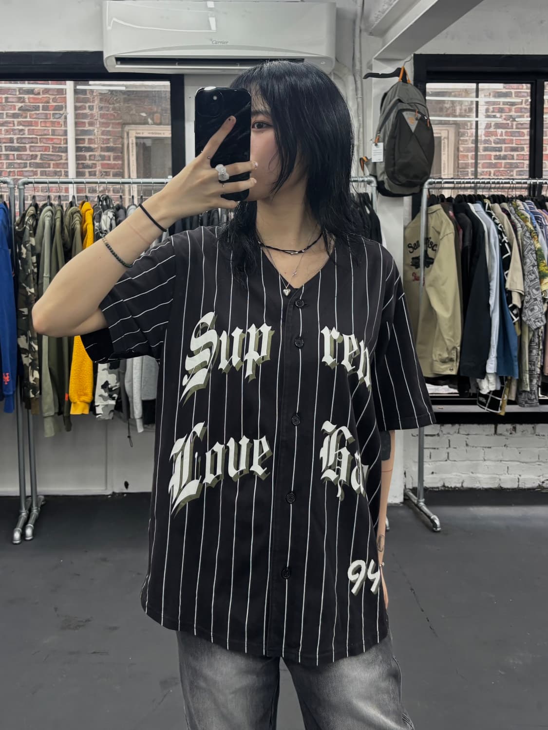 슈프림 19FW 러브 헤이트 베이스볼 져지 상품이미지1