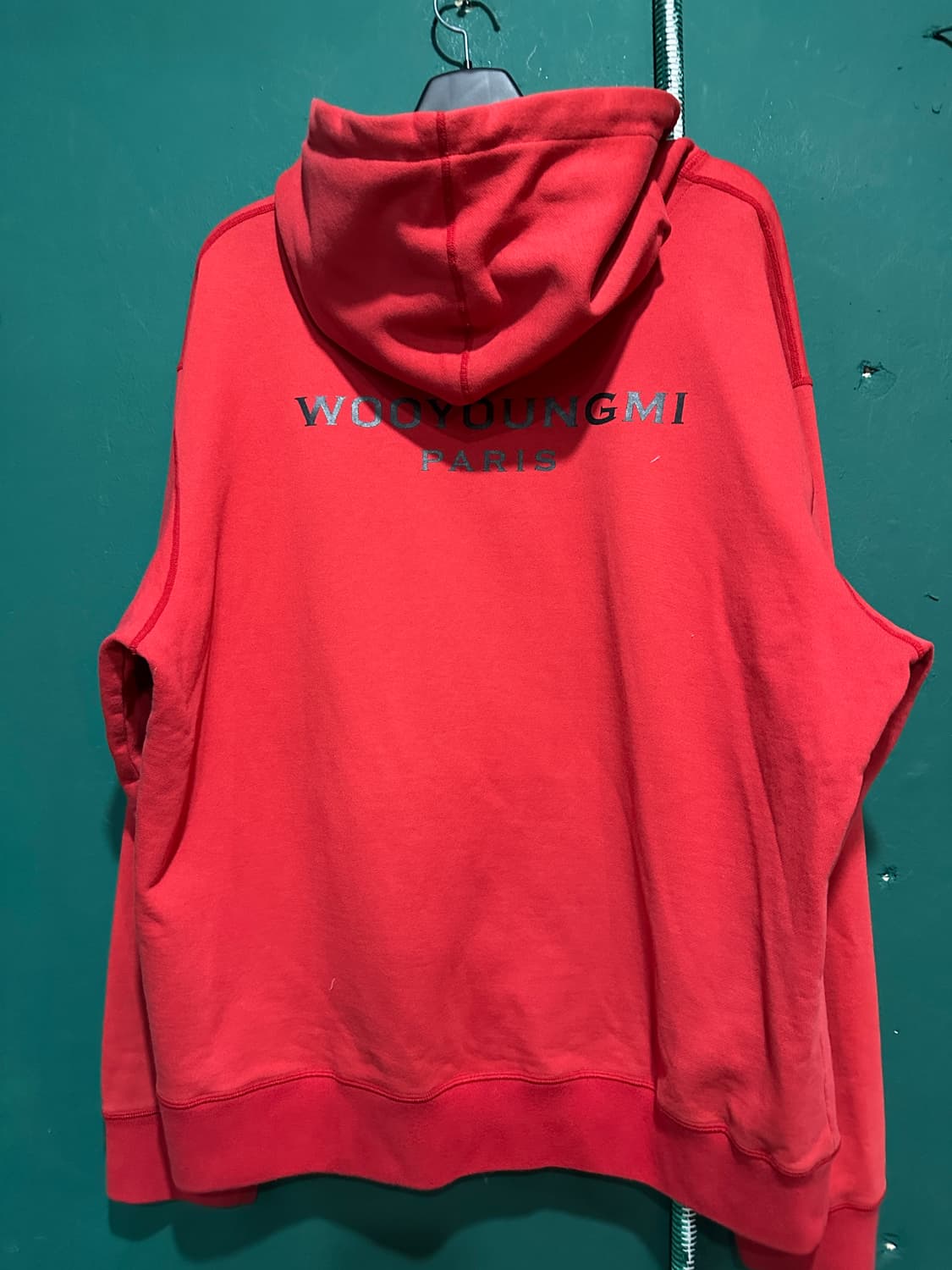 우영미 후드티 52사이즈 레드 상품이미지2