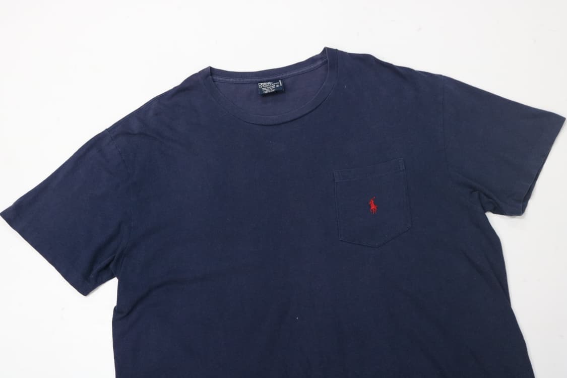 폴로 랄프로렌 90s 빈티지 네이비 포켓 반팔티셔츠 상품이미지3