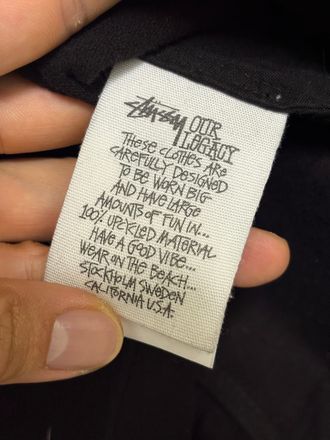 [M] 스투시 아워레가시 몰스킨 자켓 블랙 상품이미지4