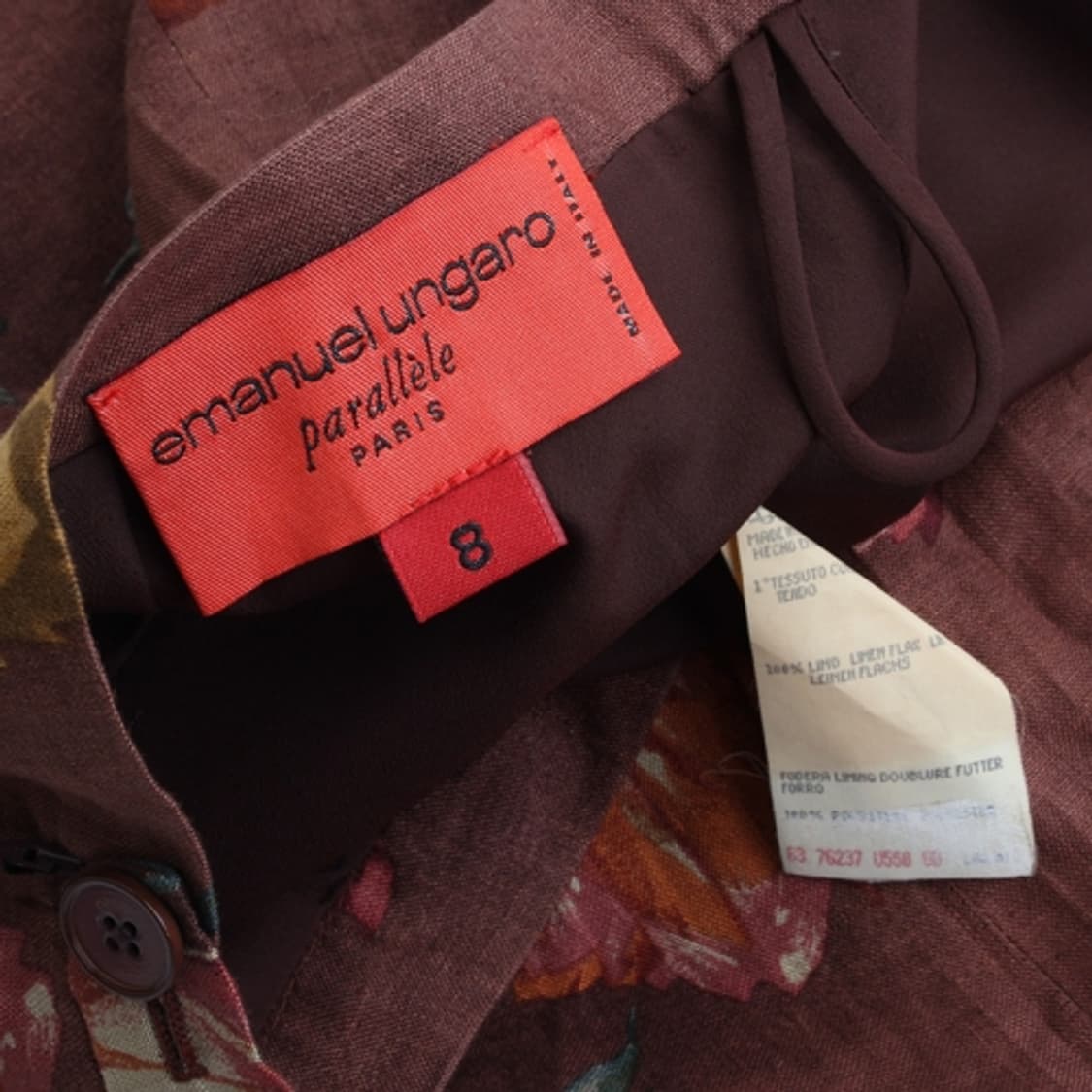 에마누엘 웅가로 파랄렐 라인 린넨 프린트 스커트 66 상품이미지3