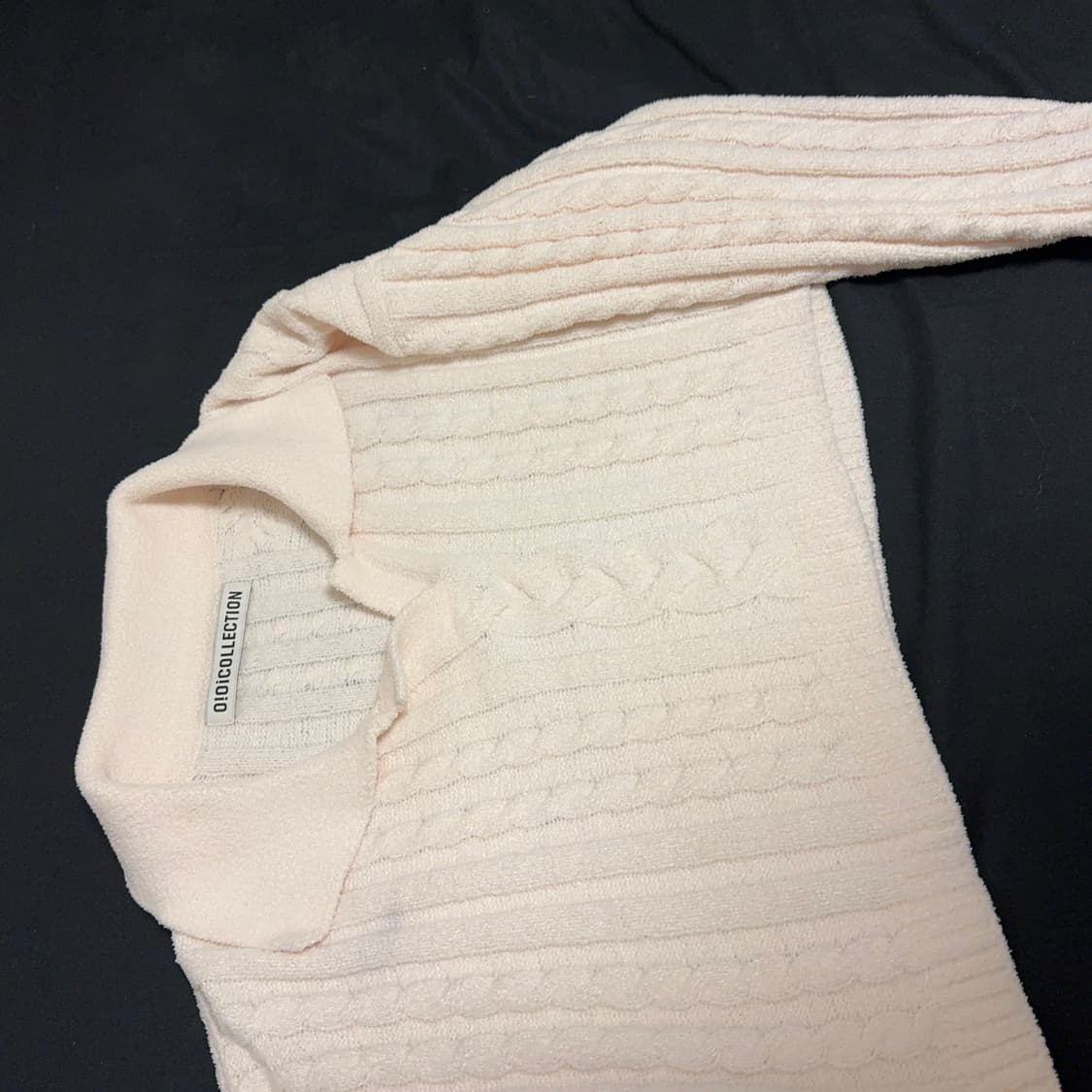 OiOi 크롭 아이보리 카라 니트 상품이미지3