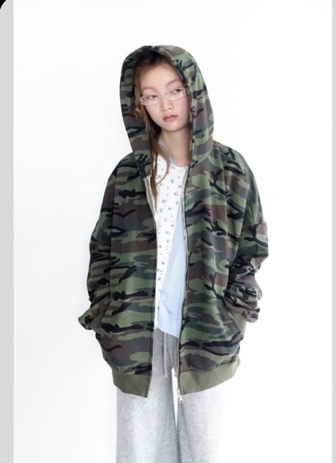 샵페어리 카모 후드집업 상품이미지1