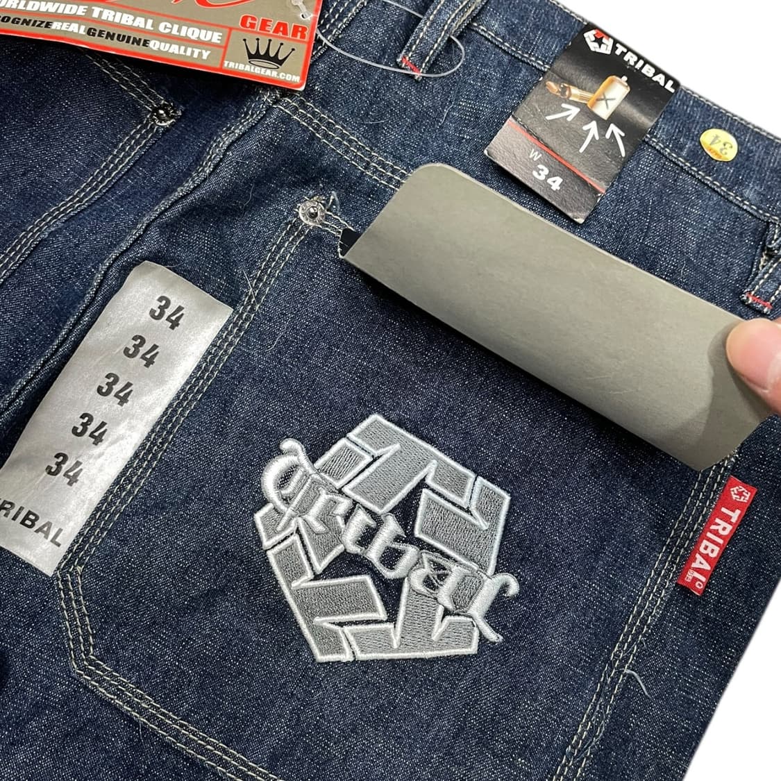 Tribal 올드스쿨 자수 데님팬츠 상품이미지5