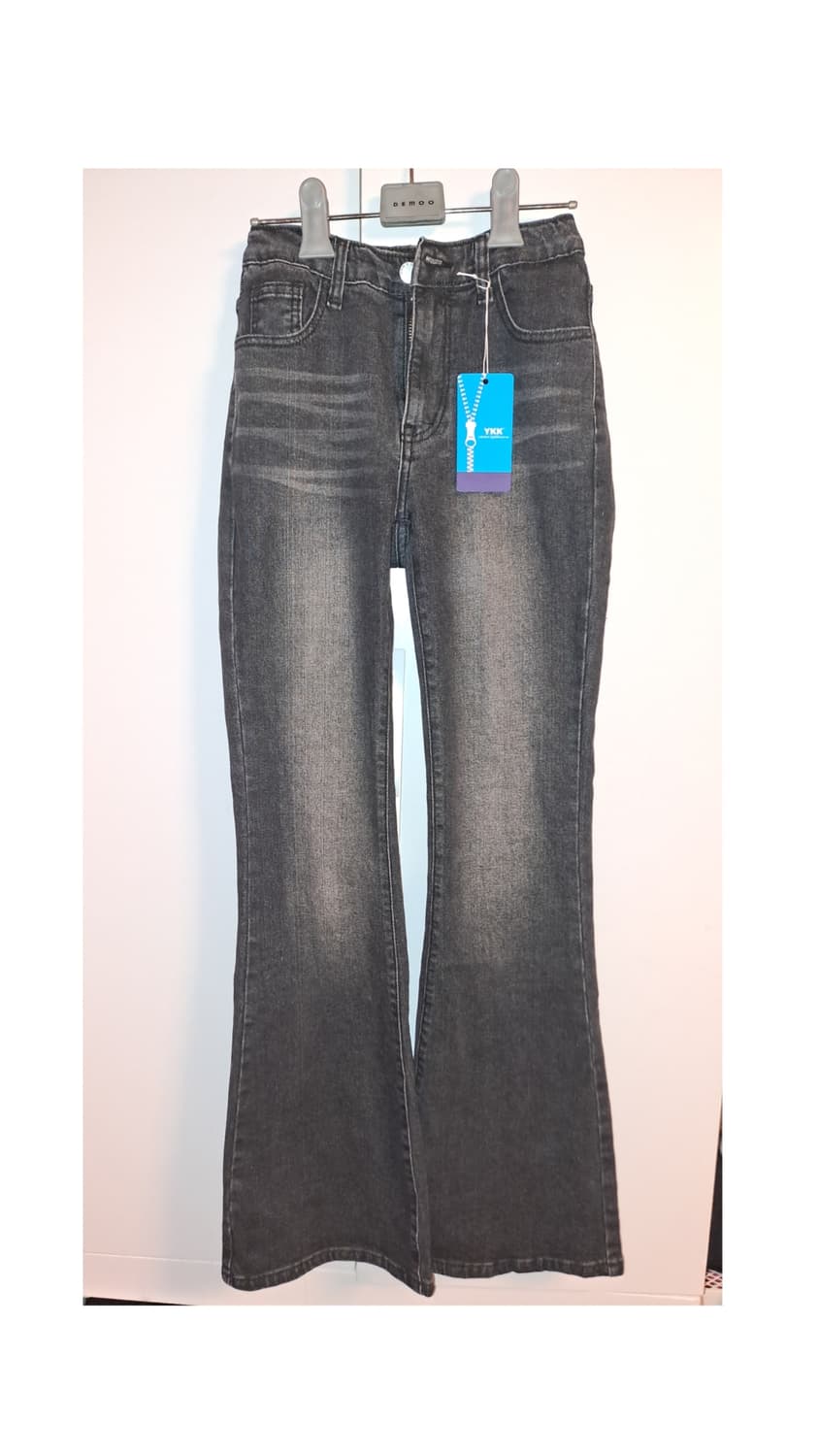 골반뽕 블랙 워싱 로우라이즈 부츠컷 청바지 상품이미지1