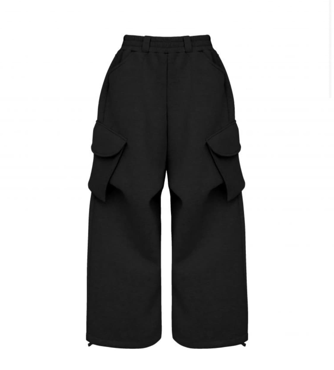 MJD X 코인서울 와이드 카고 스웻팬츠 블랙 상품이미지1