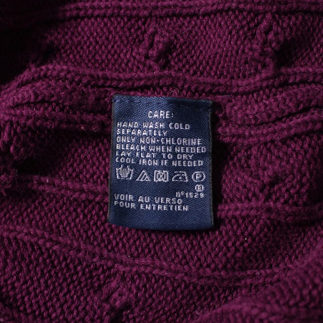 Polo 폴로 랄프로렌 스포츠 버건디 케이블 니트 터틀넥 스웨터 상품이미지7