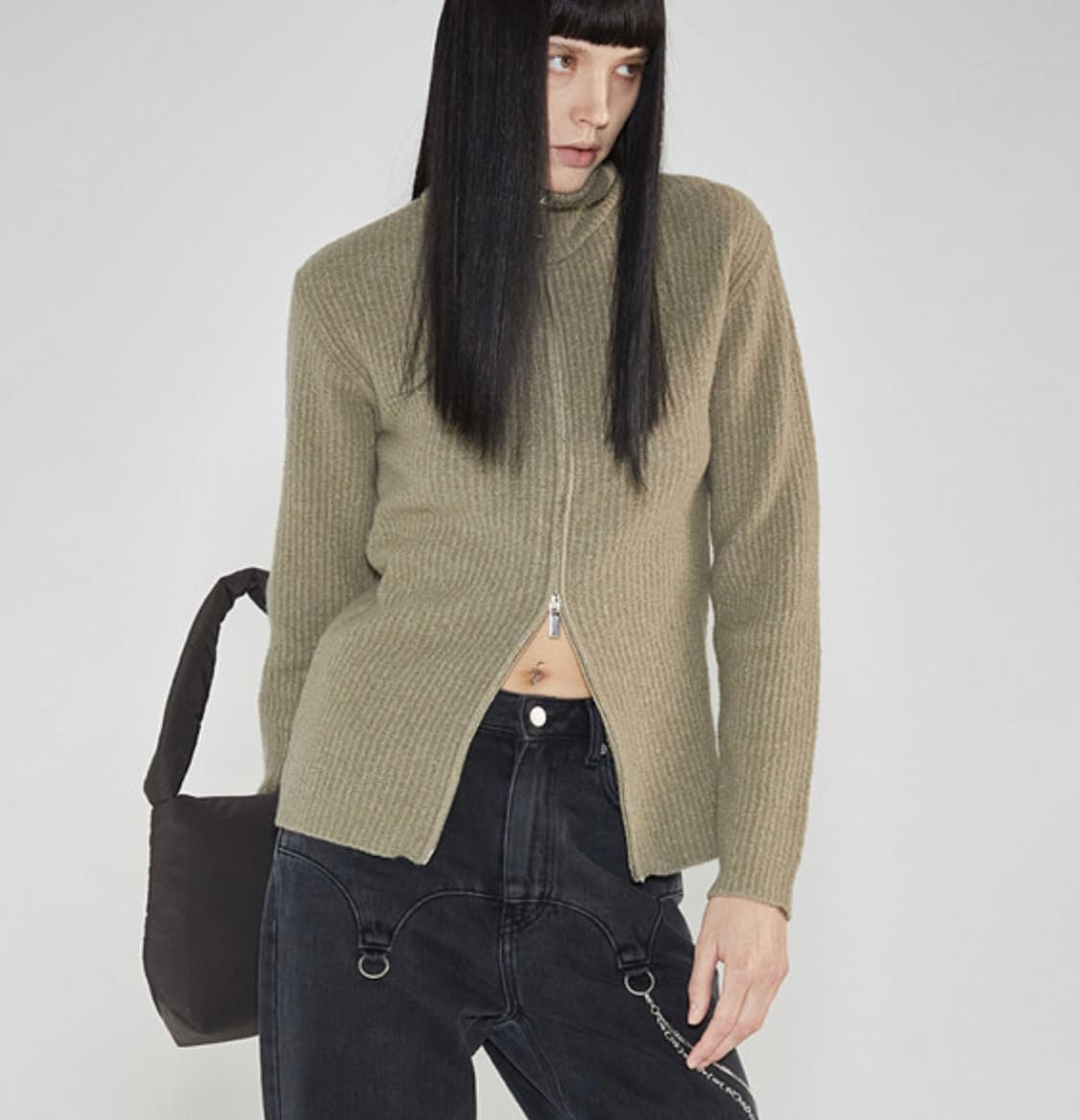 Three to eighty 투웨이 니트집업 상품이미지1