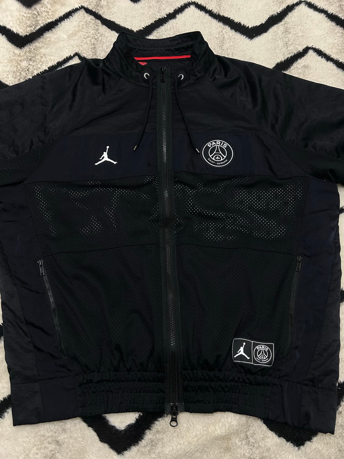 [실측XL]조던 PSG 파리생제르망 에어수트 매쉬 바람막이/블랙 상품이미지5