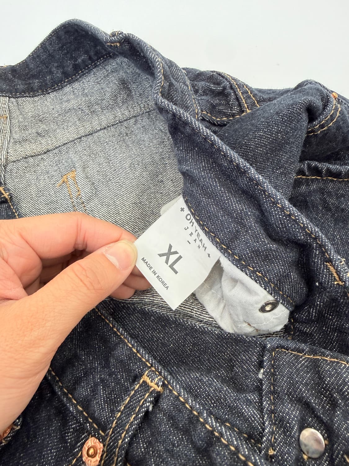 OHYEAH 생지 와이드 크롭 데님 팬츠  상품이미지3