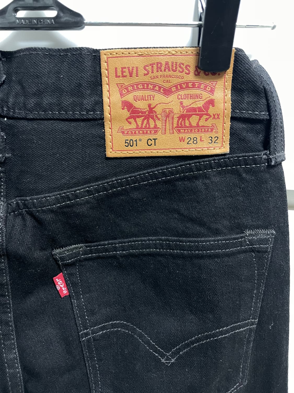 리바이스 501 CT 블랙 데님 상품이미지4