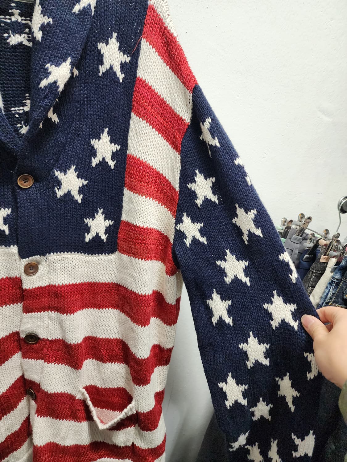 폴로 랄프로렌 성조기 니트 가디건 (캐시미어,실크) XXL 상품이미지3