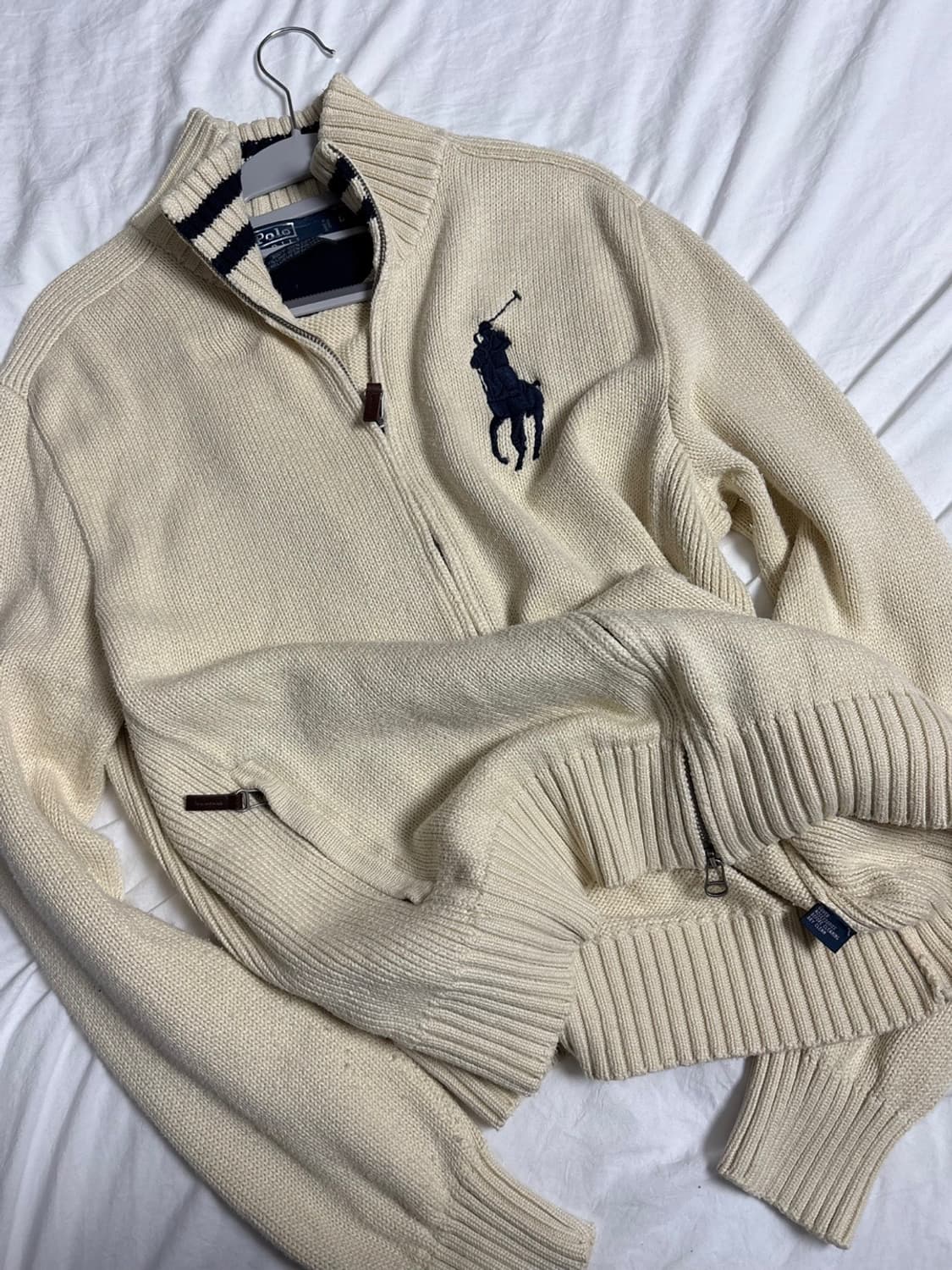 폴로 빅포니 바닐라 니트집업 상품이미지4