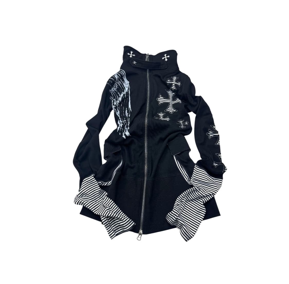 Glitz punk gothic cross detail zip up 상품이미지1