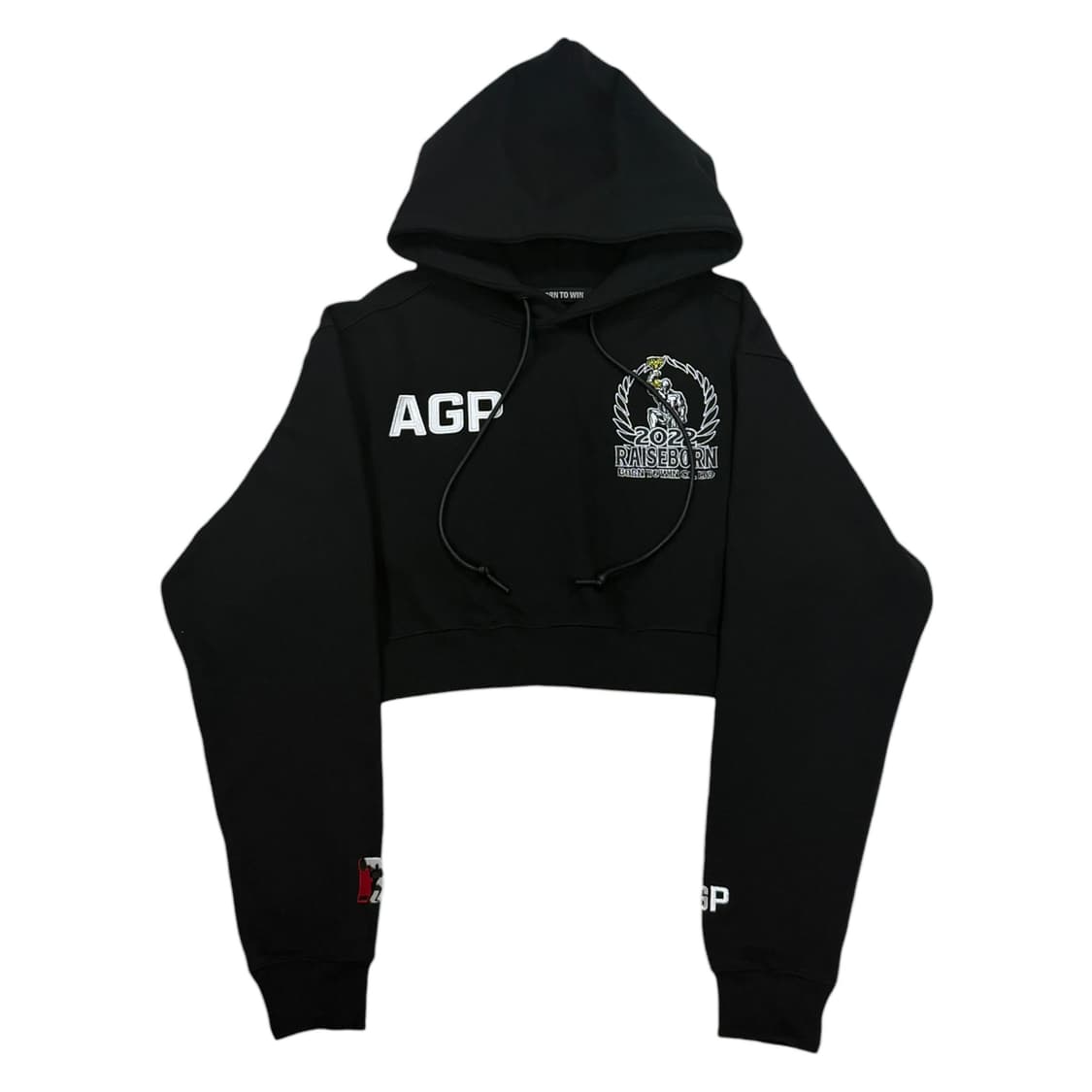 본투윈 AGP 크롭 후드티 블랙 1 상품이미지1