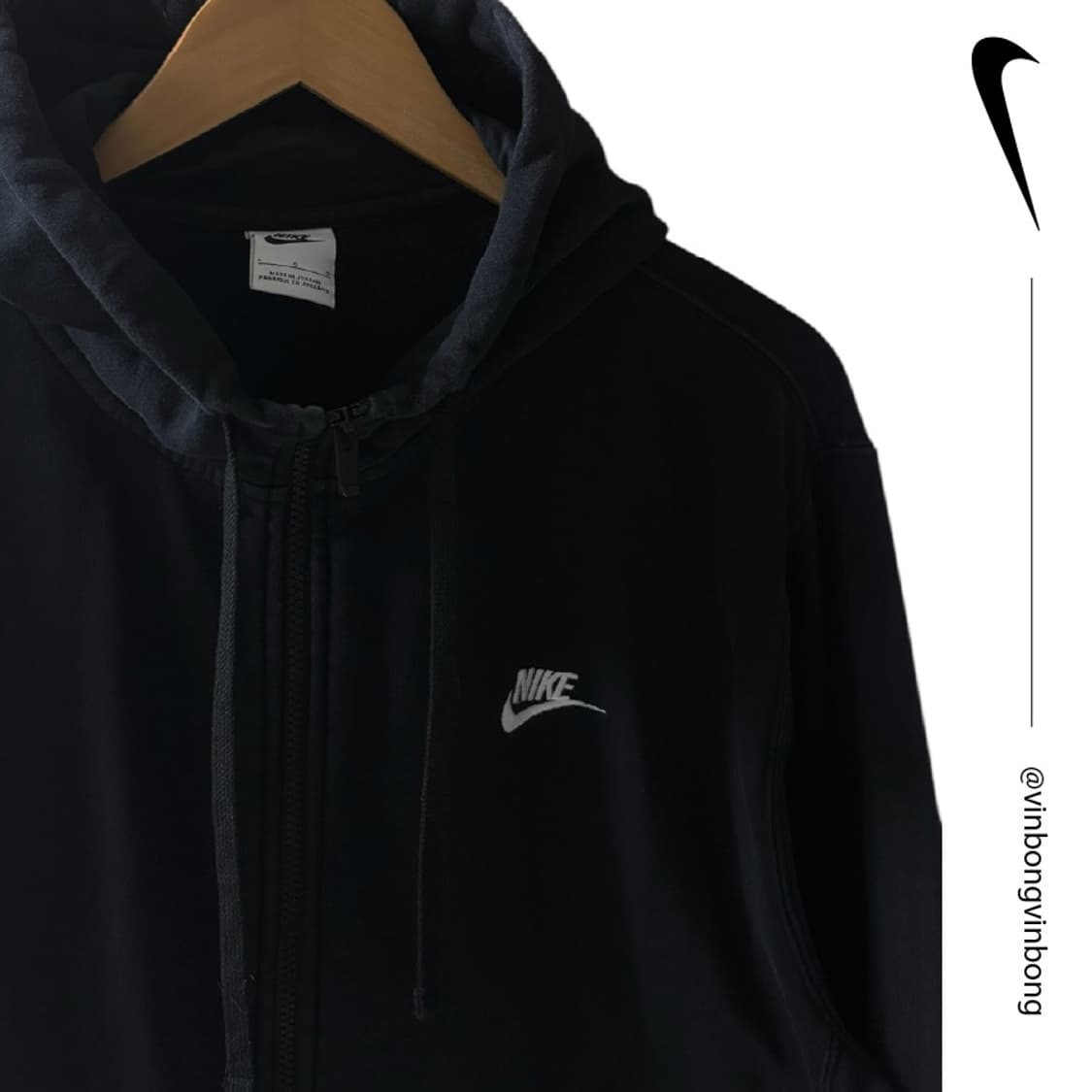 나이키 자수 스우시 코튼 후드집업 상품이미지1