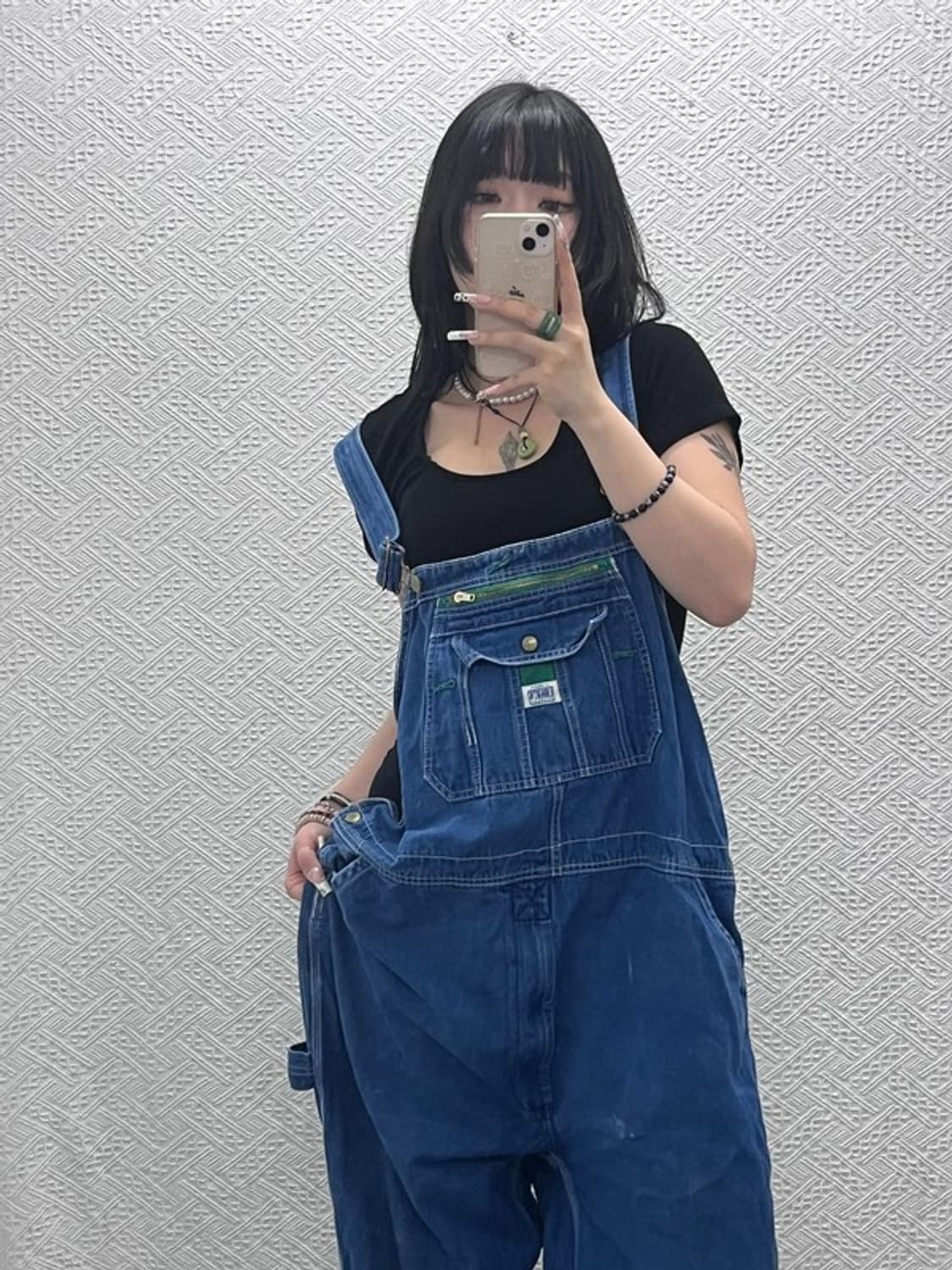 리버티 빈티지 레트로 카펜터 워크 데님 멜빵바지 44인치 C11521 상품이미지1