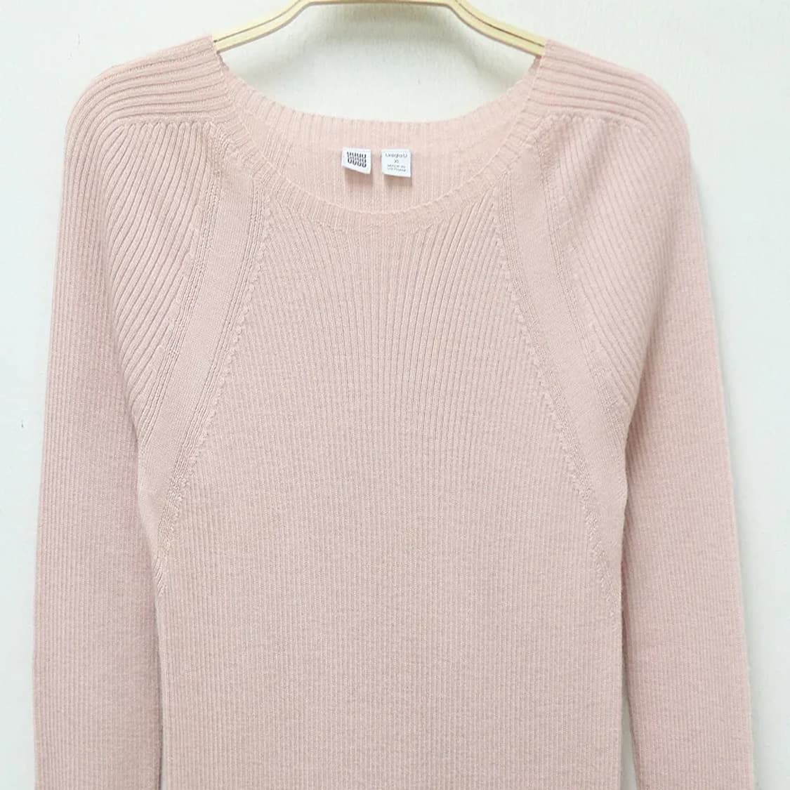 유니클로 핑크  울 래글런 니트 61106 상품이미지3