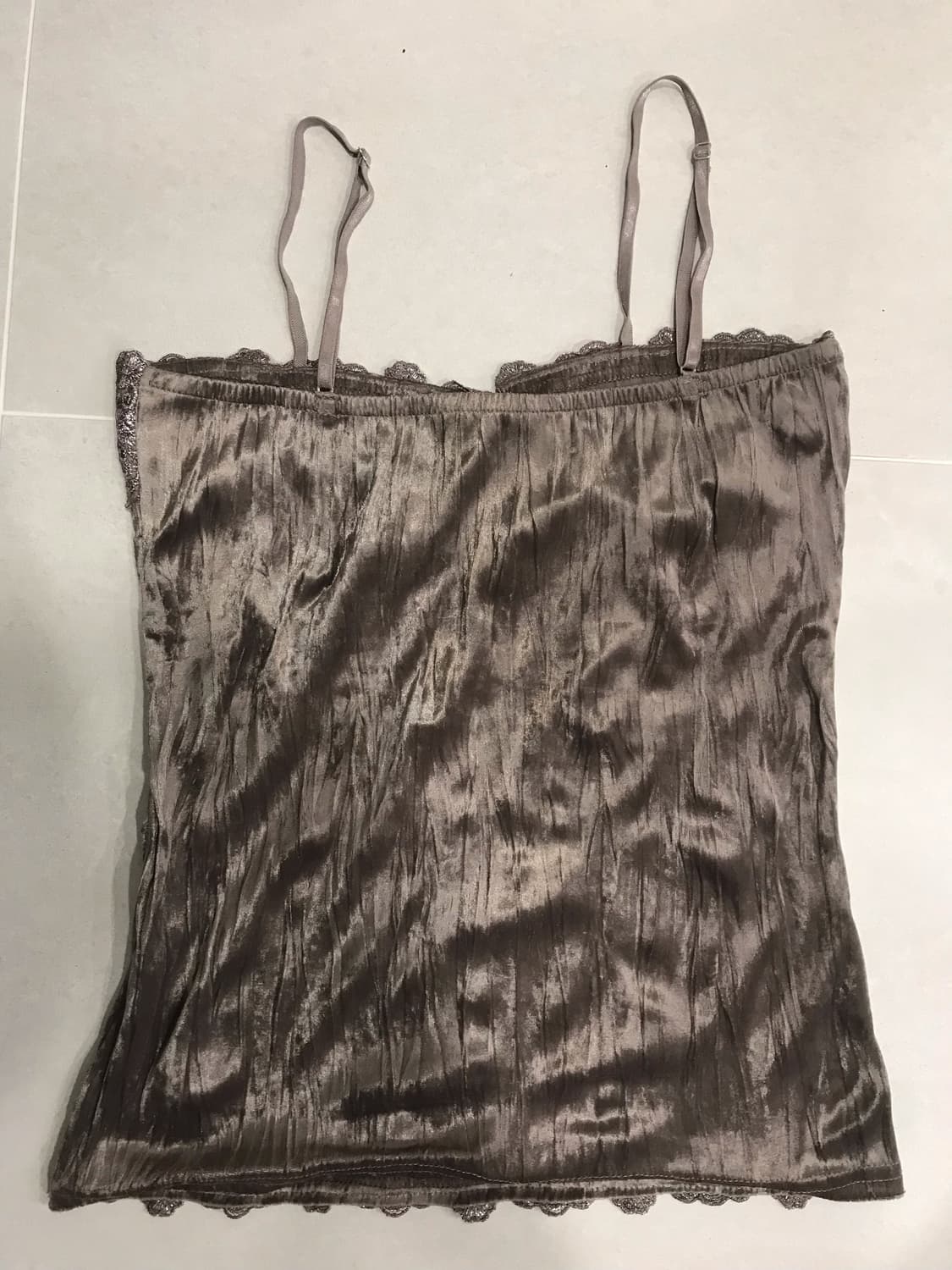 브라운 벨벳 레이스 나시 상품이미지2