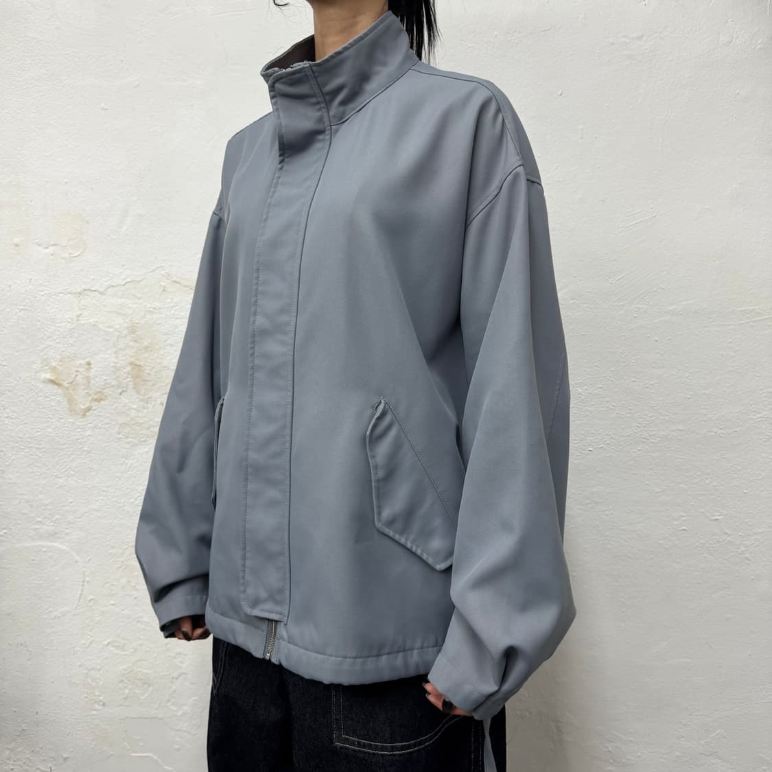 레이지블루(RAGE BLUE) 스카이블루 스트랩 하이넥 밀리터리 자켓 상품이미지1