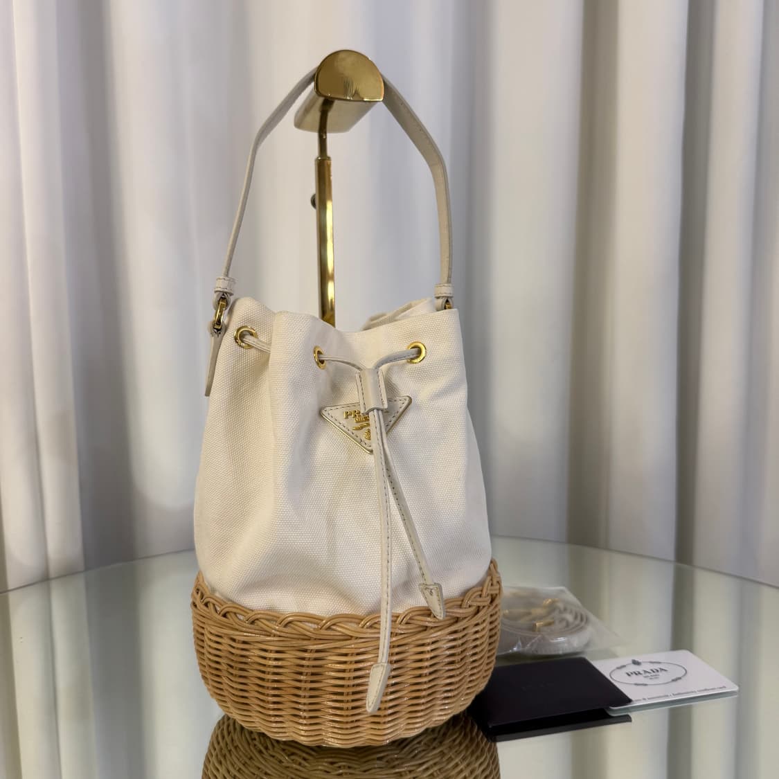 프라다 라탄 미니 버킷백 크로스백 1BH115 상품이미지2