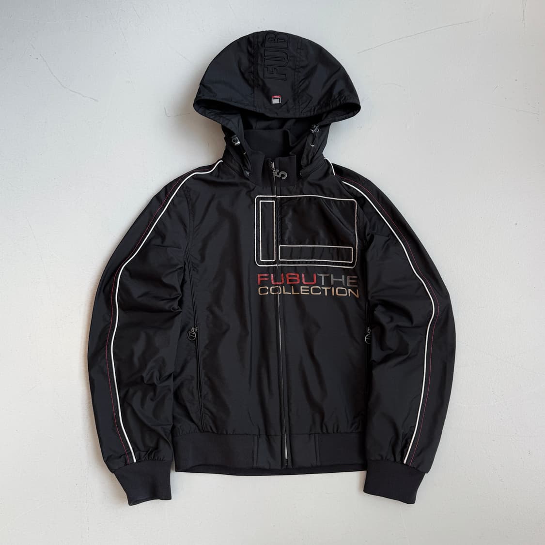 FUBU 후부 올드스쿨 후드 봄버 바람막이 자켓 블랙 상품이미지2