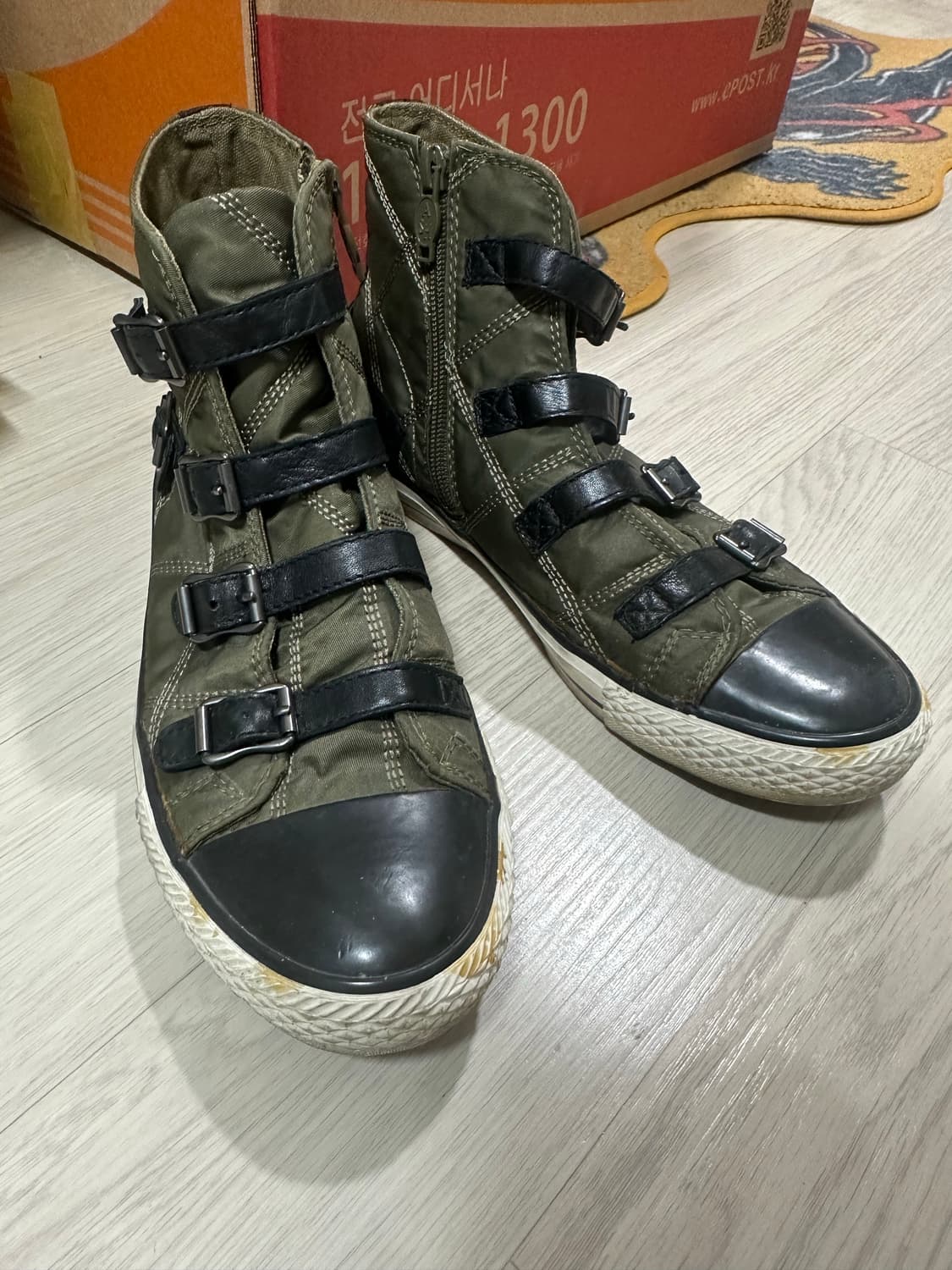 ASH 아쉬 버클 하이탑 스니커즈 255 카키 상품이미지1