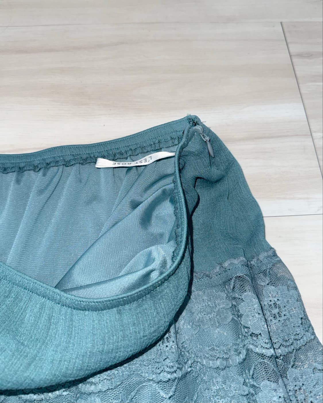 L'EST ROSE Teal Blue Lace Skirt 상품이미지10