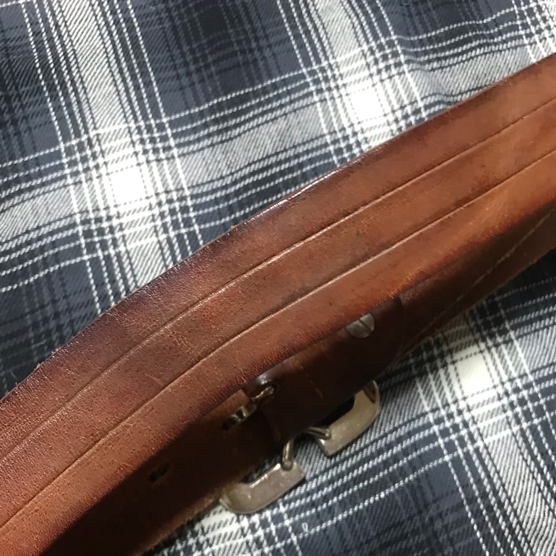 네이티브 아메리칸 빈티지 괄호 brackets 버클 리얼레더 브라운 벨트 상품이미지4