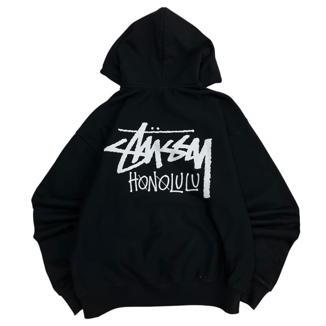 스투시 백로고 블랙 후드집업 XL 상품이미지4