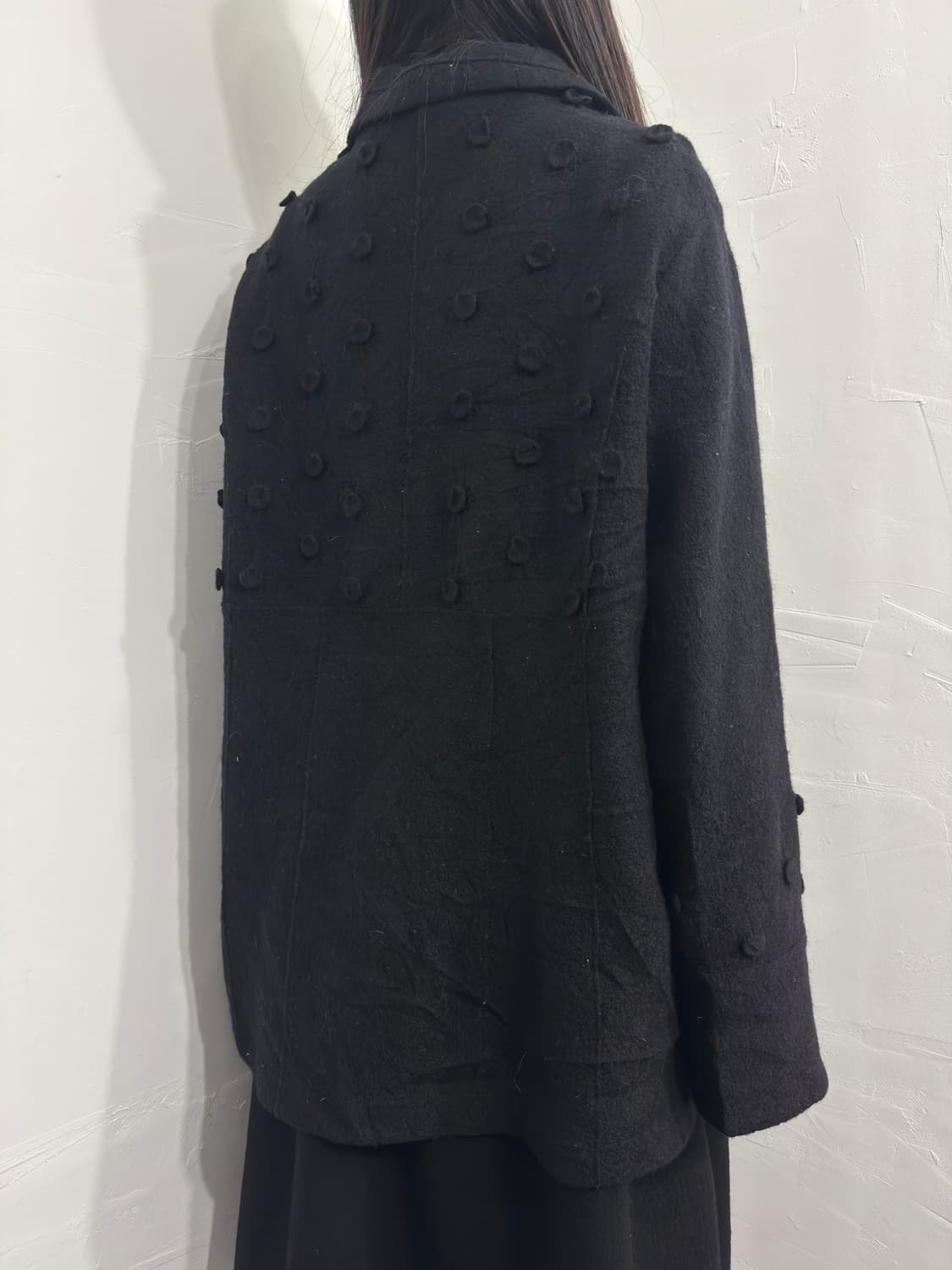 acheter dot design button wool coat 상품이미지8