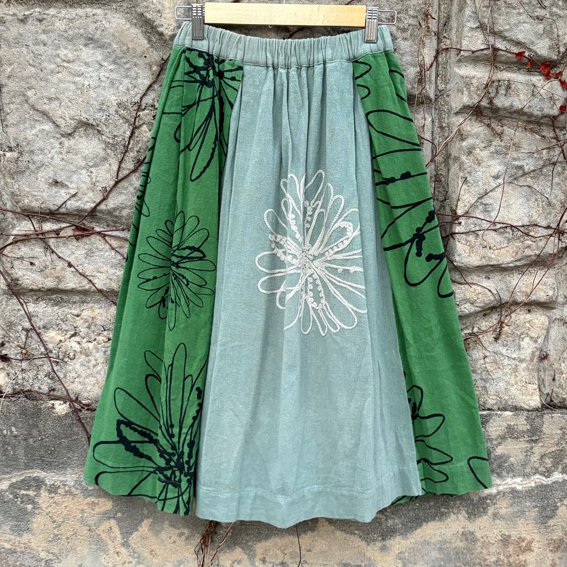 빈티지 보헤미안 모리 자수 롱 플레어 스커트 인도 상품이미지2