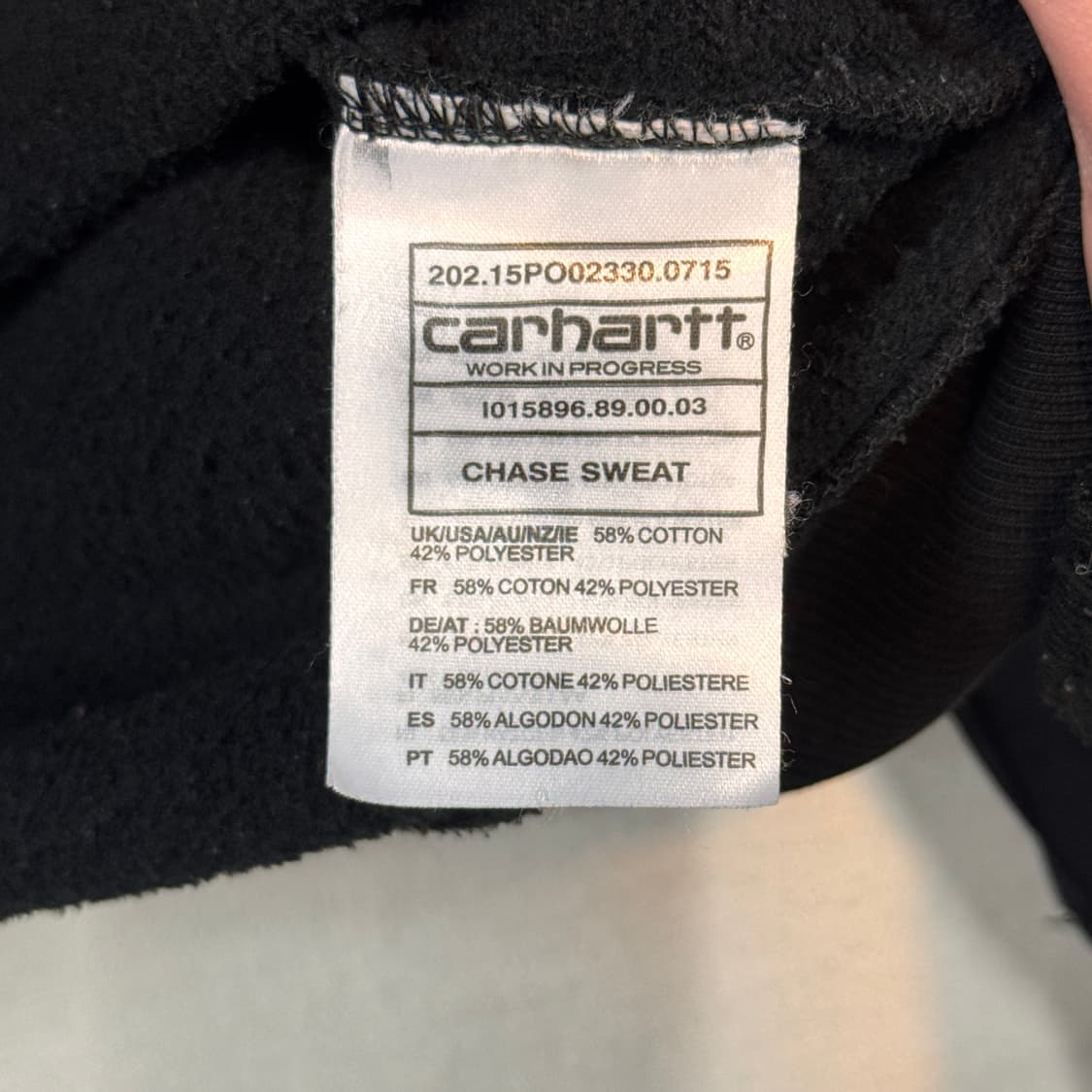 L) 칼하트 블랙 체이스 맨투맨 티셔츠 상품이미지7