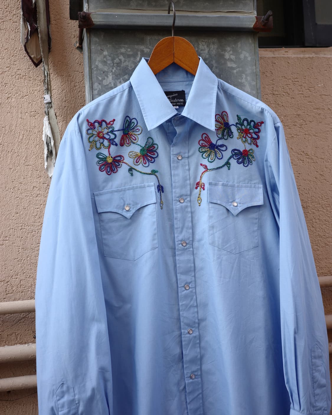 70‘s Champion Westerns 플라워 자수 웨스턴 드레스셔츠 상품이미지2