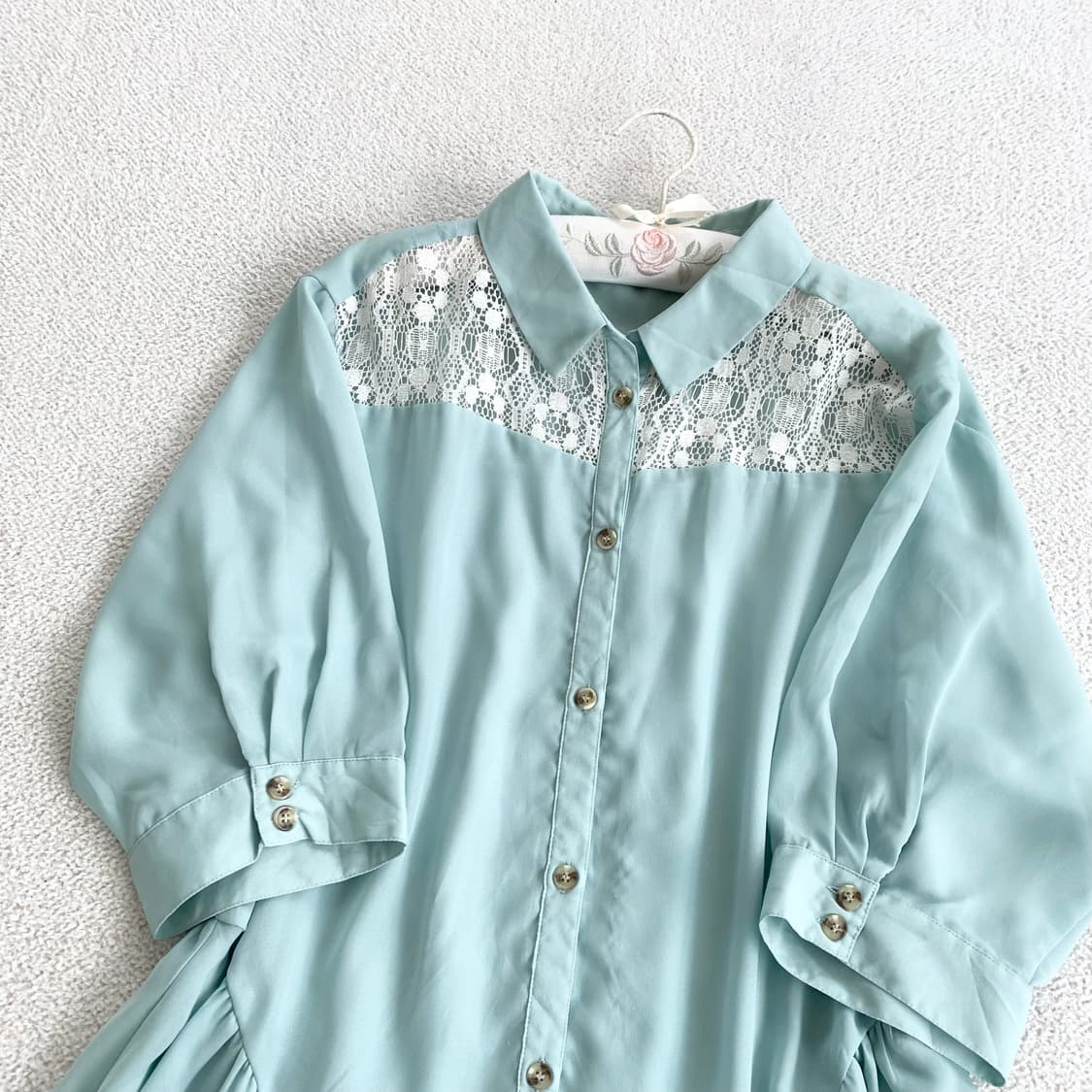 민트코어 ♥ 레이스 셔츠 쉬폰 원피스 상품이미지2